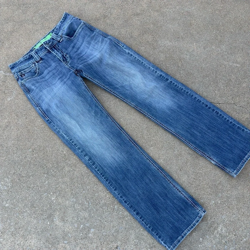Rock & Roll Pistol Straight Regular Jeans Men's 30x34 Thick Stitch Cowboy Denim